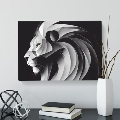 Exclusive Abstract Lion - Wrapped Canvas