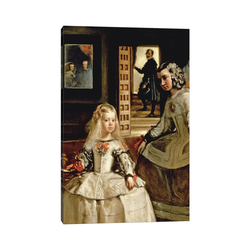 Las Meninas, Detail Of The Infanta Margarita And Her Maid, 1656 by Diego Rodriguez De Silva Y Velazquez - Wrapped Canvas Painting