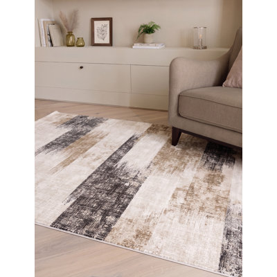 Abrienne Soft Shiny Lines Beige/Grey/Black Rug