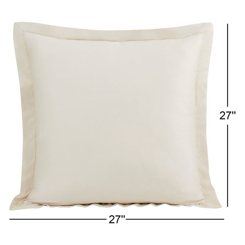 Eucalyptus Silky Soft Modern Contemporary 27x27 inch Euro Sham, Ivory