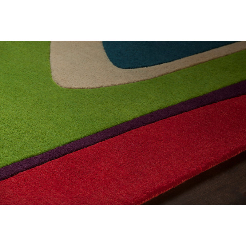Tapis d'intérieur en laine Stickel, Rectangle 5 pi x 7 pi 6 po