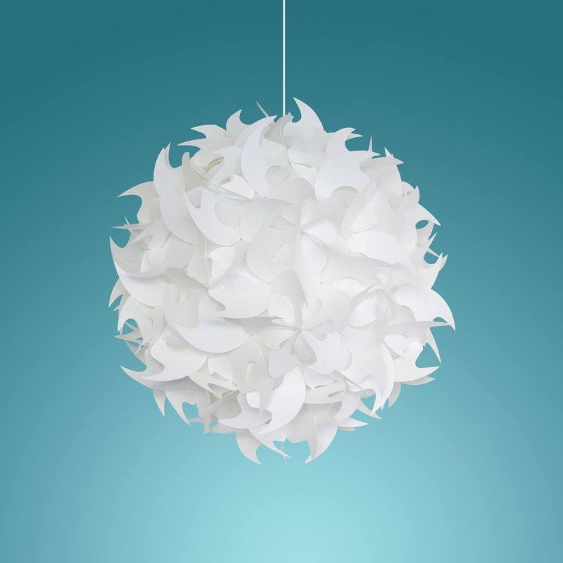 Akari Lanterns Deluxe Hooks Hanging Pendant Light - Warm white glow, 18" H x 18" W