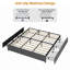Base de lit plateforme de rangement, 4 tiroirs spacieux, lattes en bois robustes-22418678