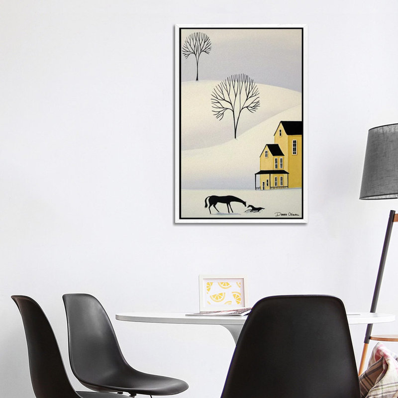 December Birthday 1 Piece Painting on Canvas, 101.6 cm H x 66.04 cm W, White Framed