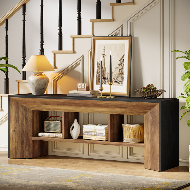 63-inch Low Console Stand With 3 Storage Shelves