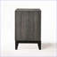 Table de chevet 2 tiroirs transitionnelle en bois gris pour chambre à coucher