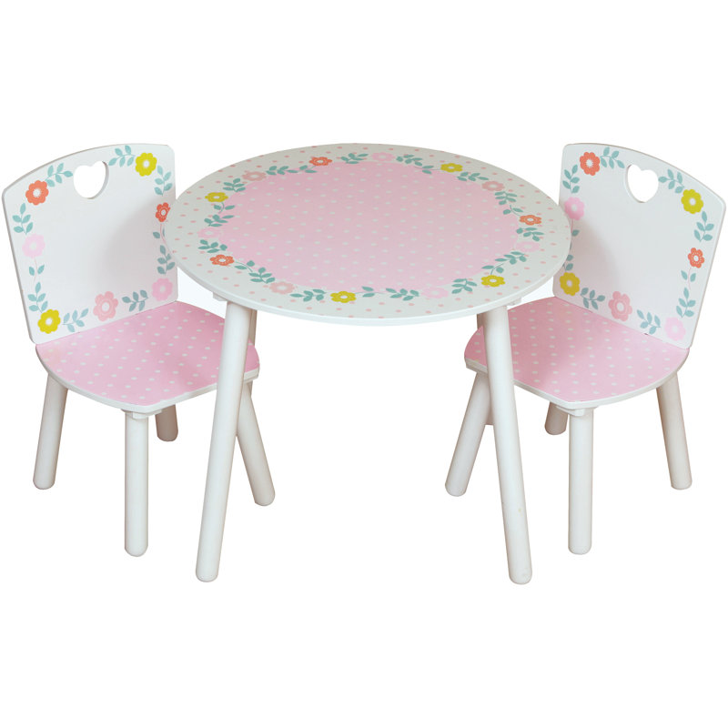 Crook Kids 3 Piece Round Play Or Activity Table and Chair Set