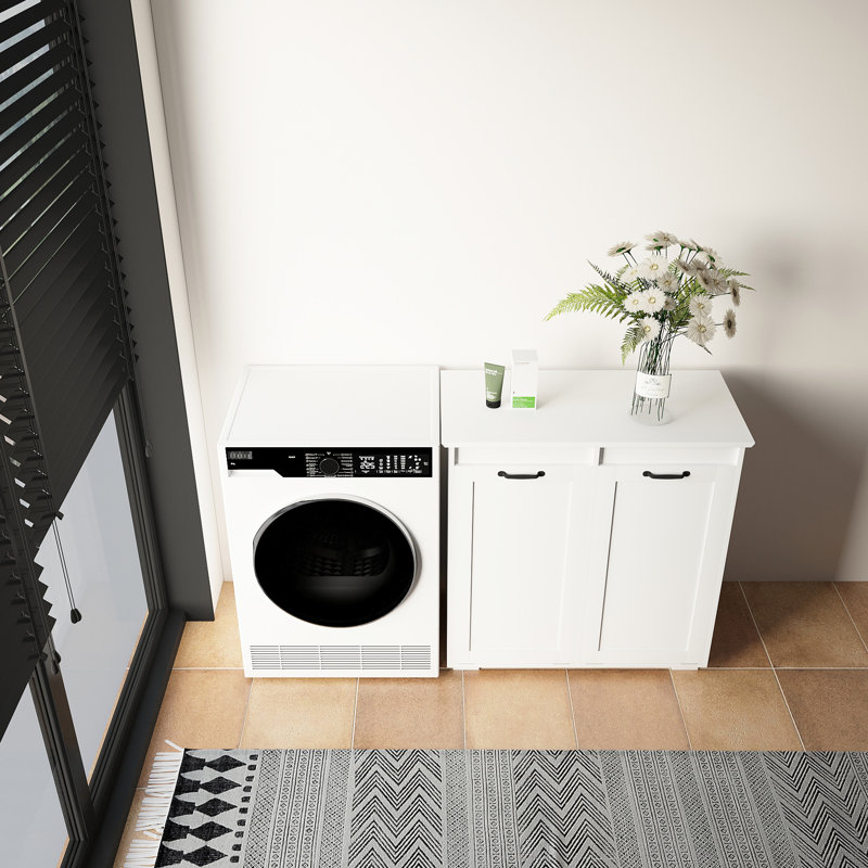 Laundry Cabinet With Removable Bags - Sort And Store Ease Wood 31.5 In. Depth White Easy Organization System 2 Made Of Particle Board 16.04 Width