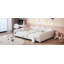 Lit de jour double rembourré en tissu sherpa avec dossier en forme de nuage-799750329