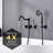 SUMERAIN Brushed Nickel Wall Mounted Bathtub Faucet, 4 Hole Tub Filler with Handheld Shower, 8 Inches Center High Flow-113468793