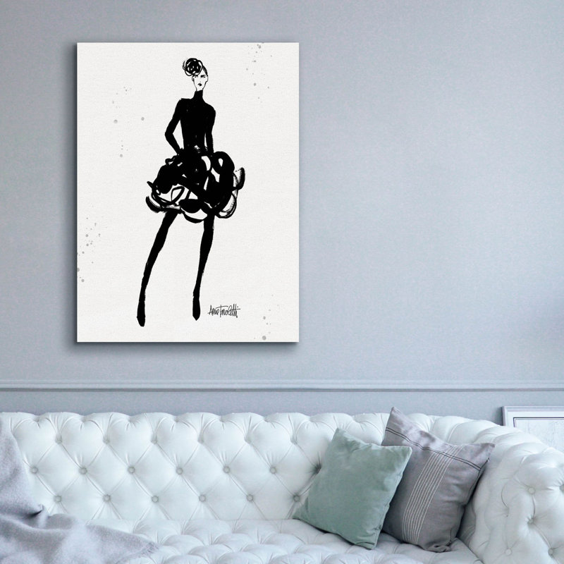 «Style Sketches 6» par Anne Tavoletti, art mural sur toile, H 54 po x l 40 po x P 1,5 po