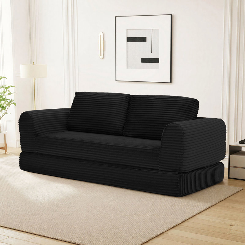Canapé-lit Boneless Cloud Compression, Noir, H 33,8 po x l 82 po x P 37,4 po
