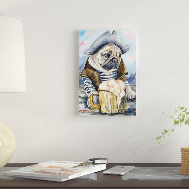 Carlin the marin, impression sur toile, H 12 po x l 8 po x P 0,75 po, Toile tendue, Pas de tapis