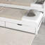 Daybed With Extendable Single To Double Bed, Rolling Trundle & 2 MDF Drawers – Solid Wood Frame, White-1695416462