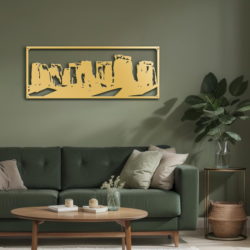 Décoration murale abstraite murale, Or, H 14,04 po x l 36 po x P 0,05 po