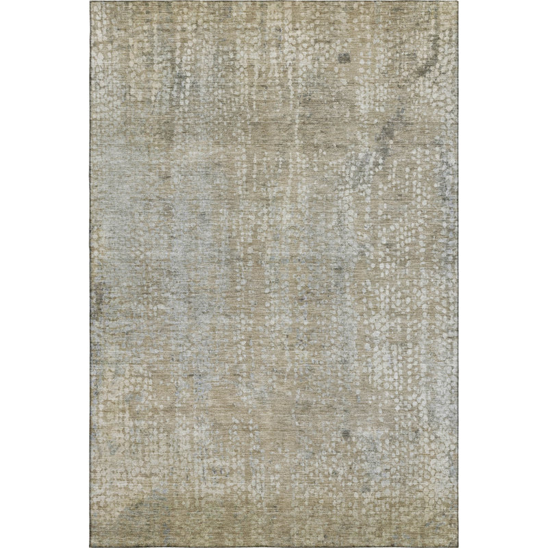 Premium Machine Washable Mayfield AMF2087 Abstract Rug, Beige, 9' x 12'