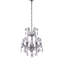 3-Light Pewter Chandelier With Clear Crystal Accents
