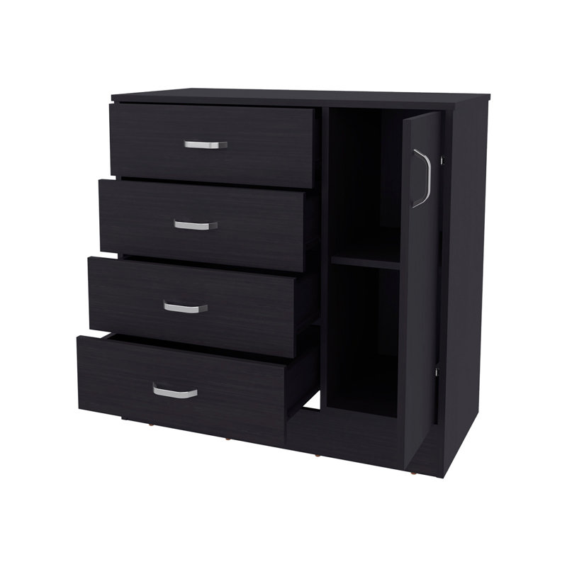 Commode 4 tiroirs avec armoire latérale Wenge