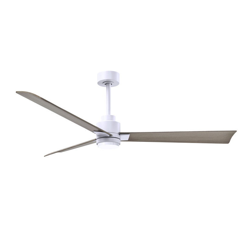 Ventilateur de plafond Alessandra, Ton bois de frêne gris, Blanc mat, 56"