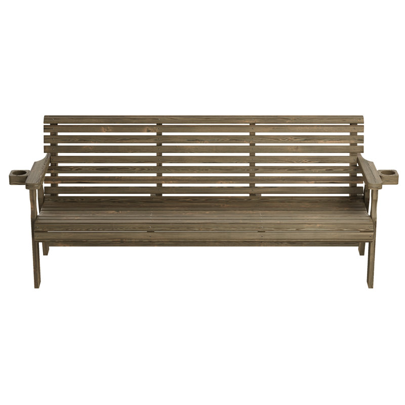 Banc de jardin Amish Casual, Noyer foncé teinté, H 34 po x l 62,75 po x P 27 po