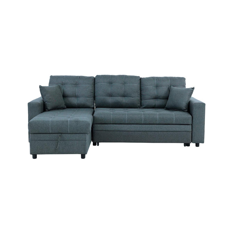 Canapé-lit modulaire convertible bleu gris