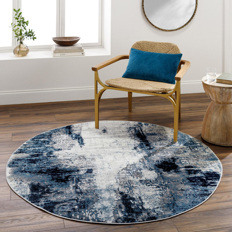 Tapis abstrait Bouldin Creek, Rond 6 pi 7 po