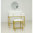Vanity Set With Mirror And Stool - Makeup Vanity Table With Storage Drawers And Organizer, White And Gold, Space-Saving Design For Small Bedrooms