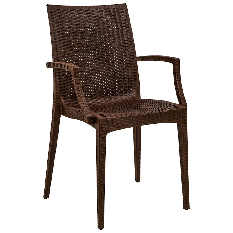 Fauteuil de patio empilable sans assemblage Mace - Chaise de salle à manger moderne en tissu toutes saisons imperméable et robuste