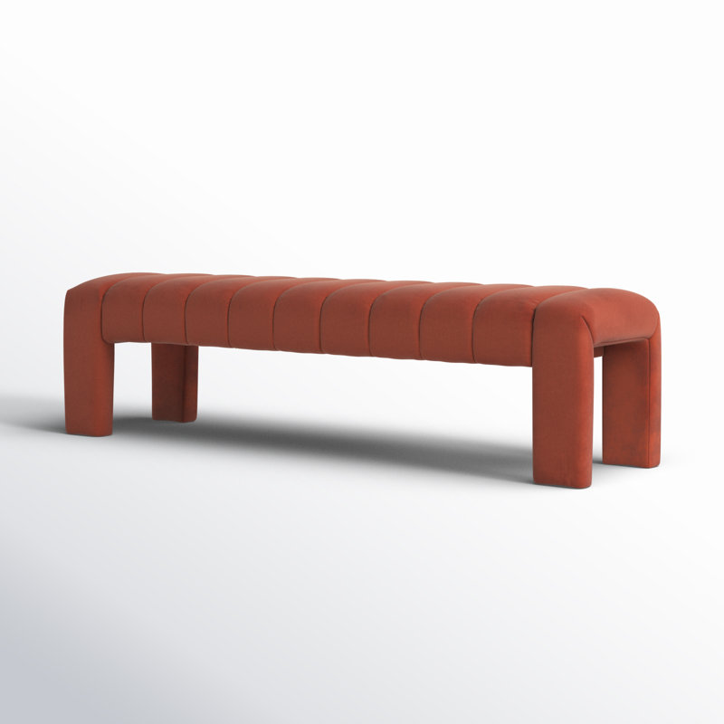 Bellisima Upholstered Bench, Rust Velvet