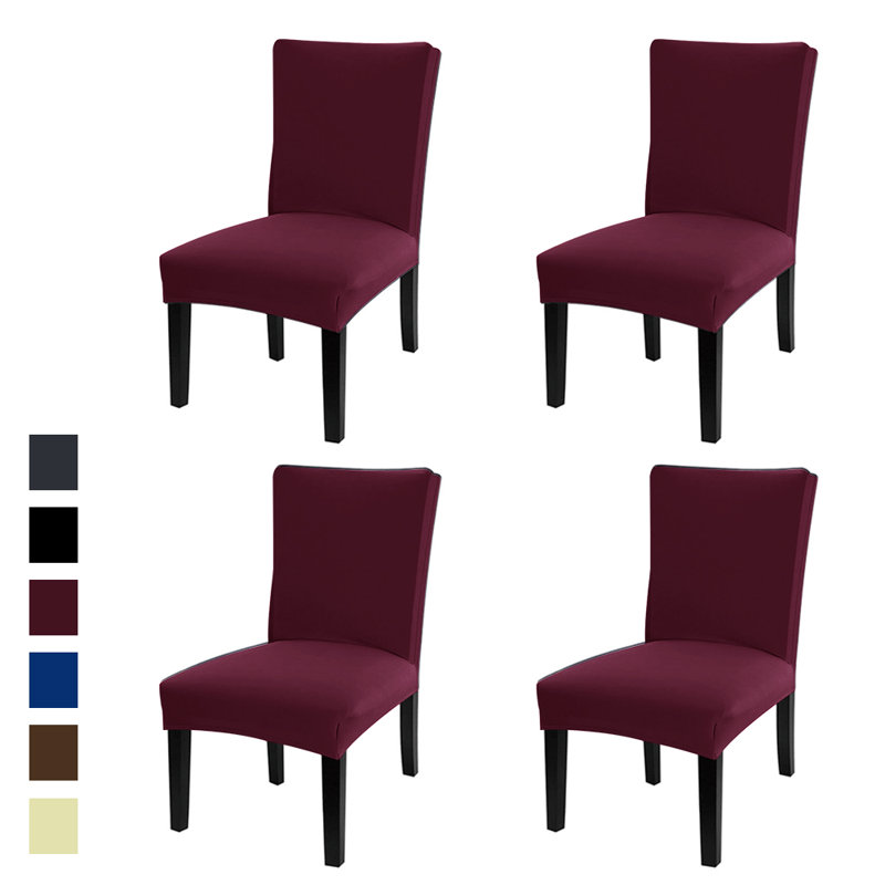 Housse pour chaise de salle à manger Doliver Spandex, Bourgogne
