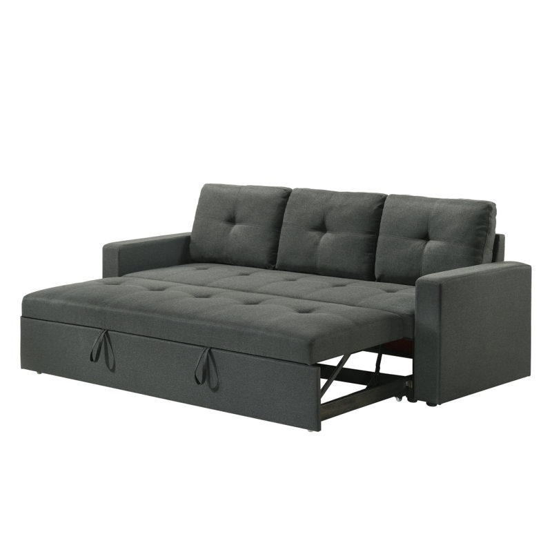Canapé-lit en tissu gris foncé Burleigh l 83,5 po avec coussins capitonnés