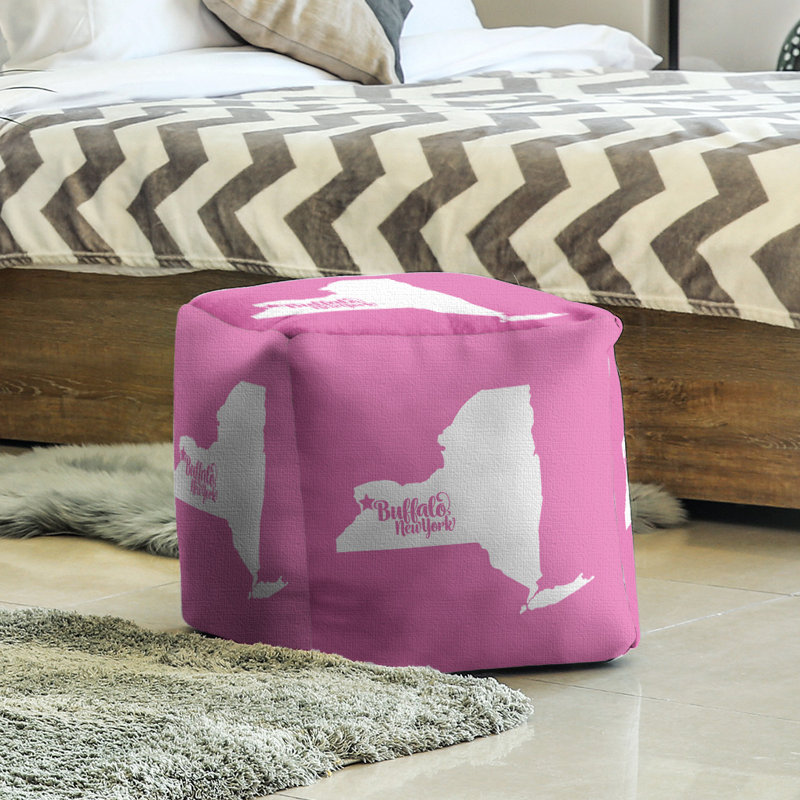 Repose-pieds cube new york buffalo, Rose