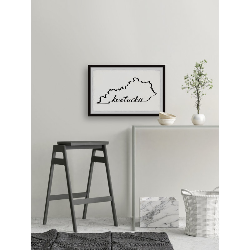«Kentucky Outline» par - Photo encadrée, art textuel, H 8 po x l 12 po x P 1,5 po