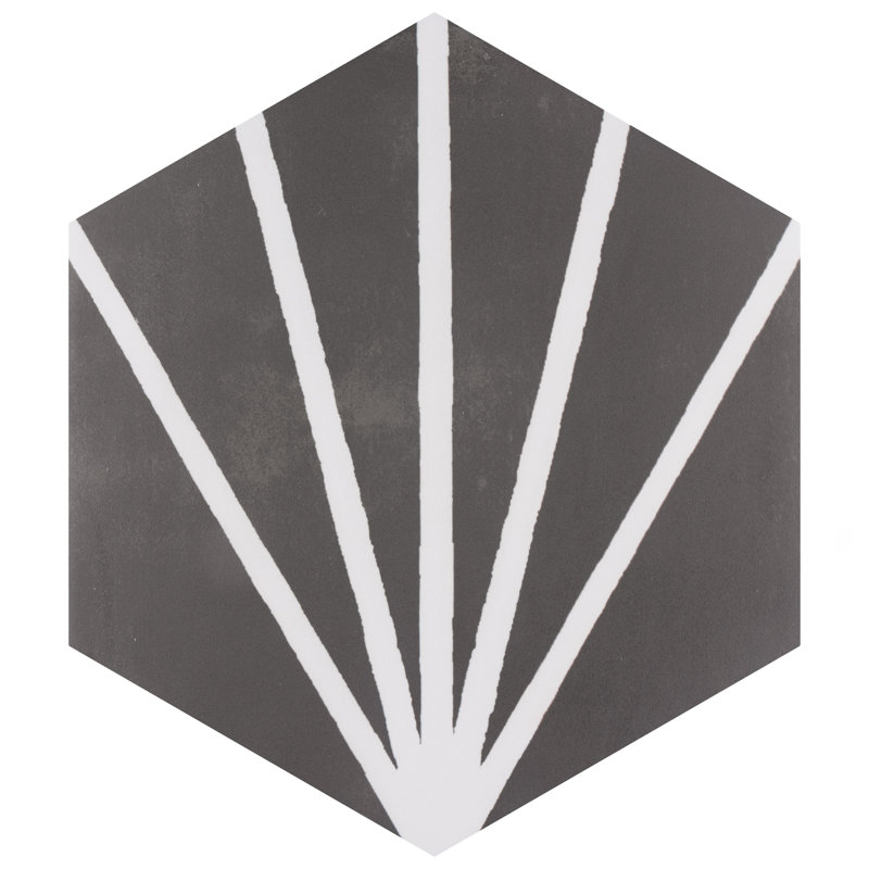 Carreau de mur et plancher en porcelaine à motif horizon 7-3 / 4 po x 9 po Horizon Dawn, Nero