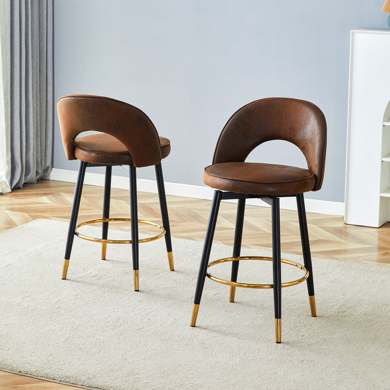 Tabouret de bar pivotant à 360 degrés avec conception ergonomique et siège rembourré