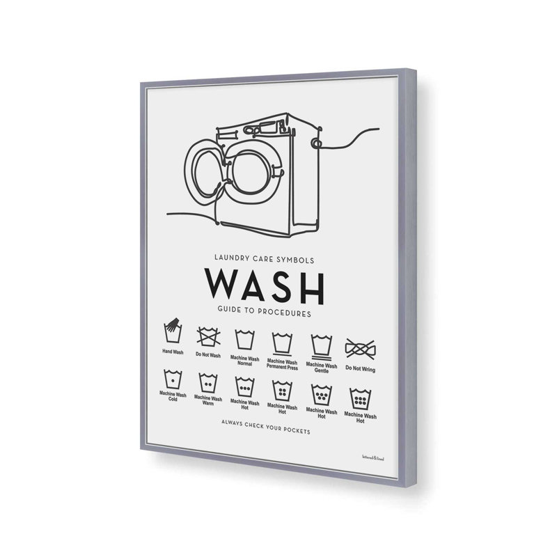 «Wash Guide to Procures» par impression d'art à lettres et doublée, L 12 po x H 16 po, Argent, Impression encadrée