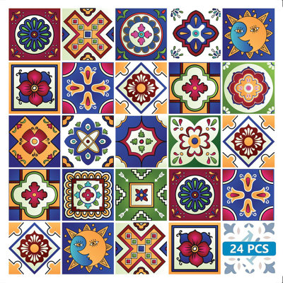 Carreau de mosaïque auto-adhésif en vinyle 4 po x 4 po (ensemble de 24)