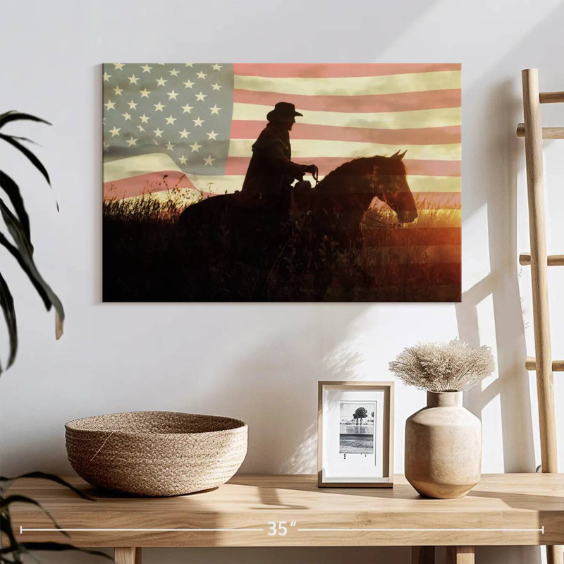 Drapeau des États-Unis Lelar Cowboy, H 16 po x l 24 po