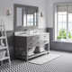 Cronin 60" Carrara White Marble Countertop Bath Vanity with Faucet and Mirror
