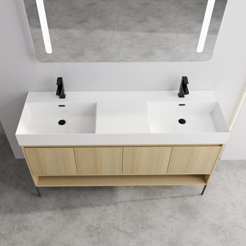 Meuble-lavabo double avec dessus Maslon 59,06