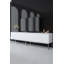 Ensemble de mobilier de salon moderne, blanc et argent | Meuble télé (70,9 x 18,5 x 11,8 po), console (59,1 x 31,5 x 11,8 po), table basse (35,4 x 15,7 x 23,6 po) | 100% panneau de particules enduit de mélamine, pieds en métal, design élégant et durable-24312165-24312164