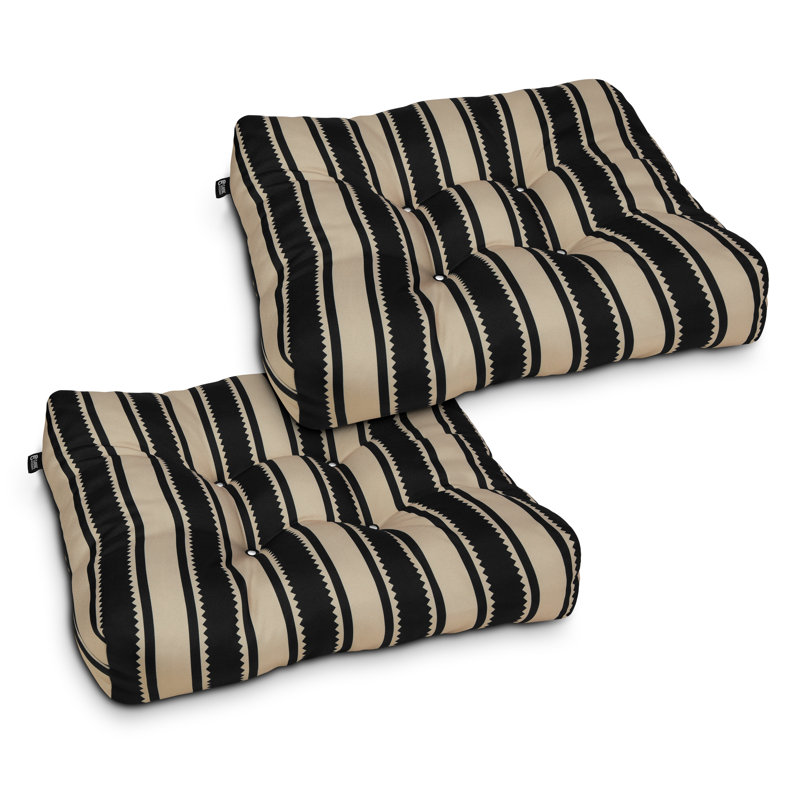 Coussin de siège de patio 19 po Bergholt W, Rayure noire Sedona