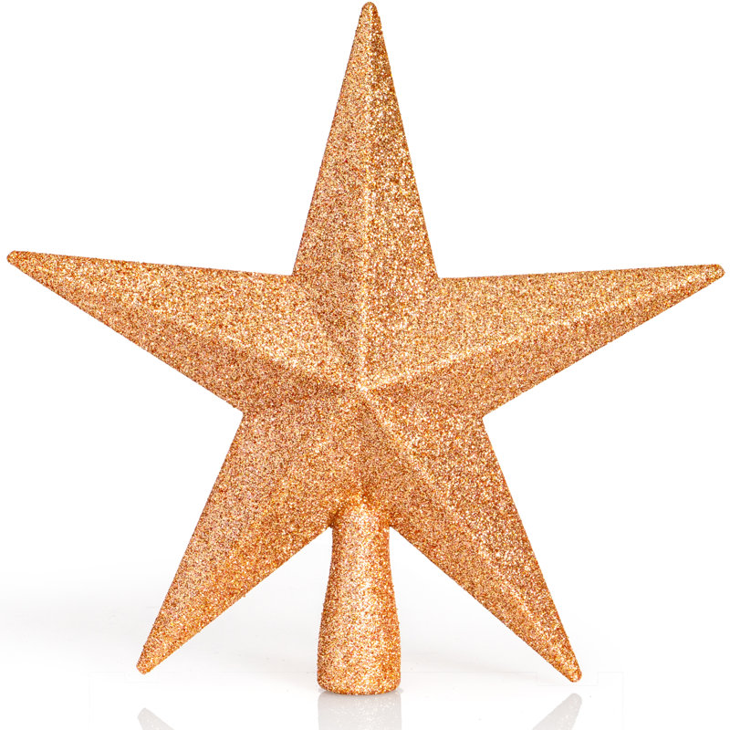 Décoration pour sommet de sapin étoile scintillante, Champagne