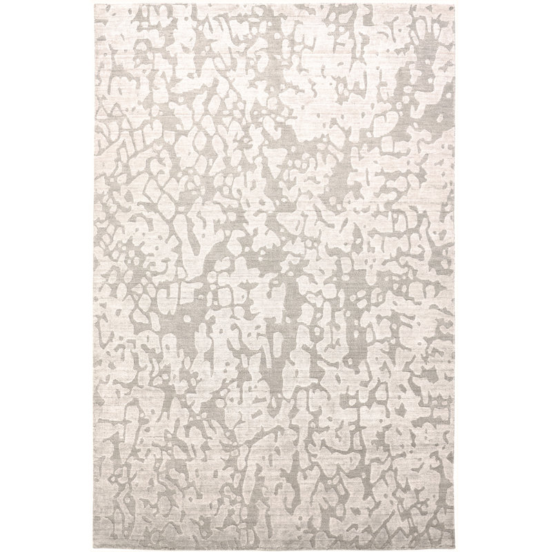Ananya Abstract Area Rug in Silver, Rectangle 2' x 3'