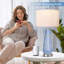 Ensemble de 2 lampes de table modernes à commande tactile, lampe de chevet en céramique bleue de 27 po de hauteur avec ports USB, table de chevet à 3 lumières à intensité variable fabriquée à la main avec abat-jour blanc pour le bureau de la chambre à coucher