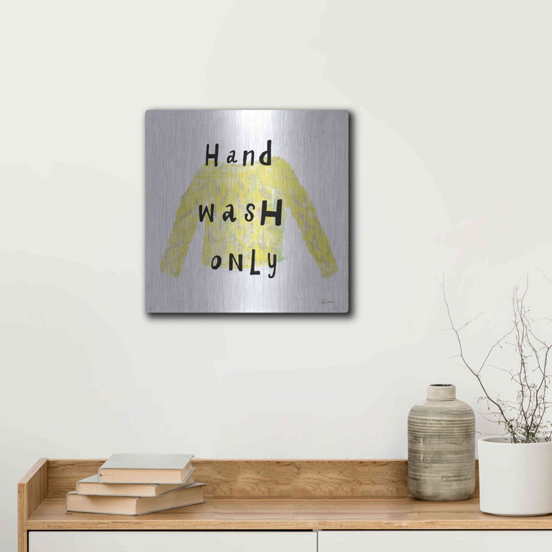«Laundry Rules IV» par Sue Schlabach, art mural en métal, H 12 po x l 12 po