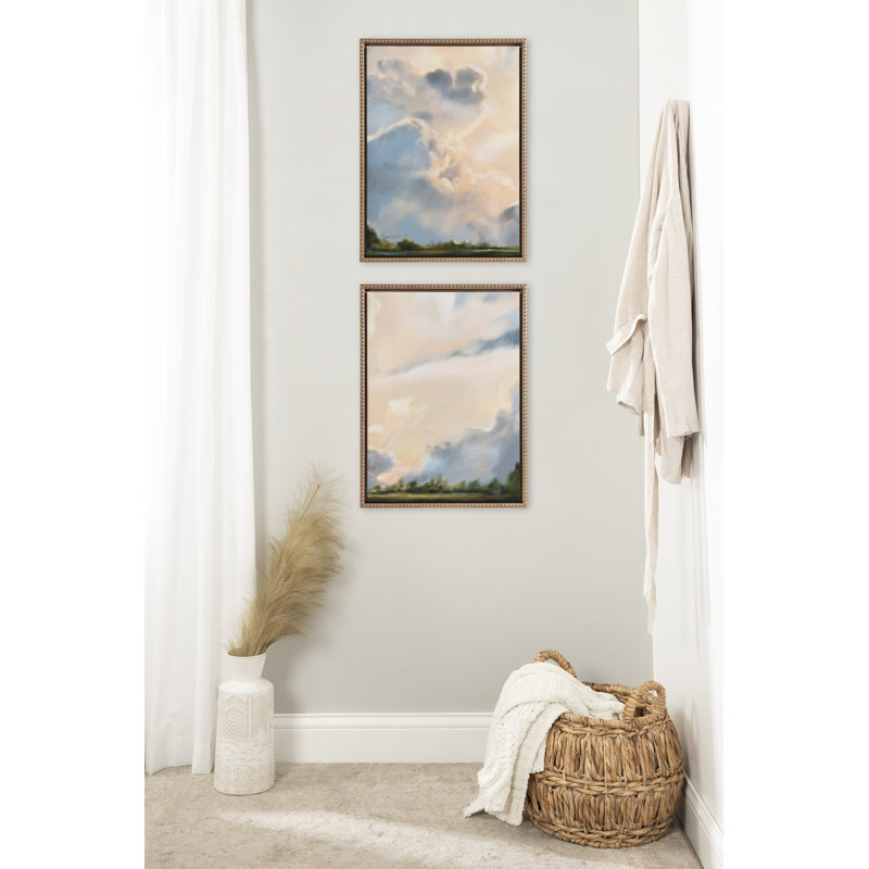 «Clouds» par Mary Sparrow, ensemble d'art mural sur toile encadrée