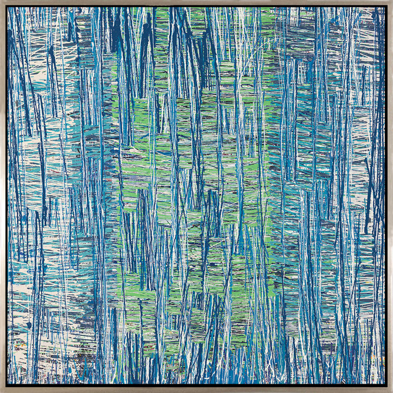Strings of Intent - Peinture sur toile avec cadre flottant