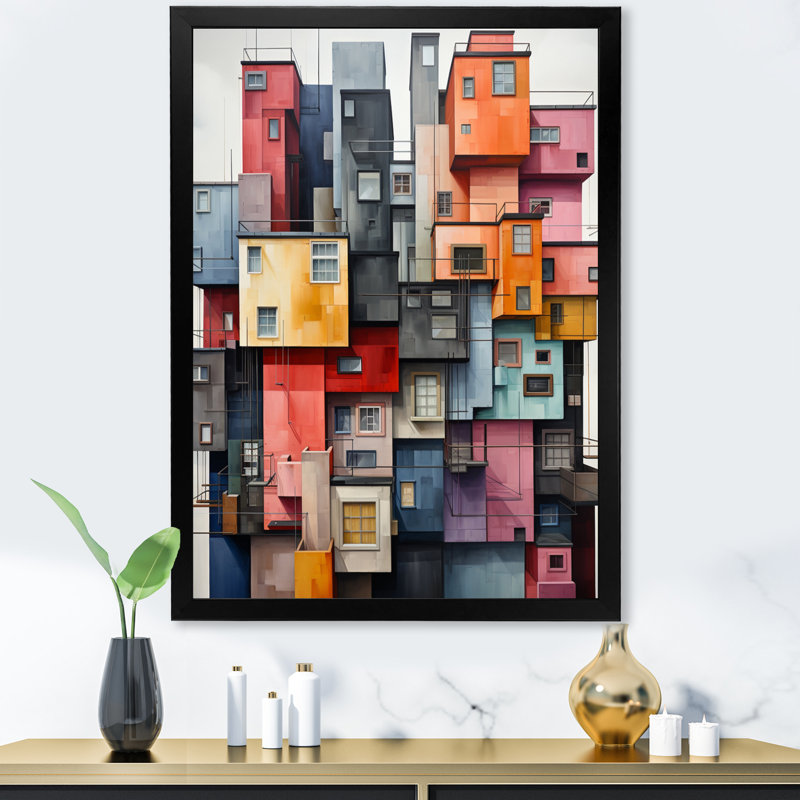 "Lamoyne Constructivism", reproduction sur toile, Cadre photo noir, H 40 po x l 30 po x P 1,5 po