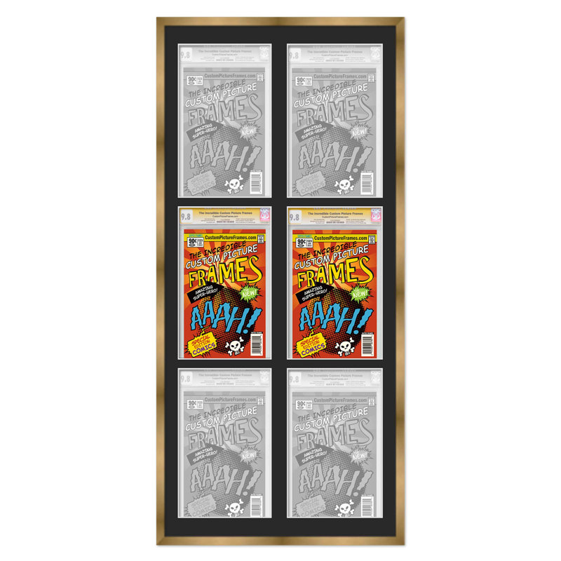 Cadre photo Collage, 8,125 po x 13 po, 20,75 po x 44,5 po, Doré / Noir